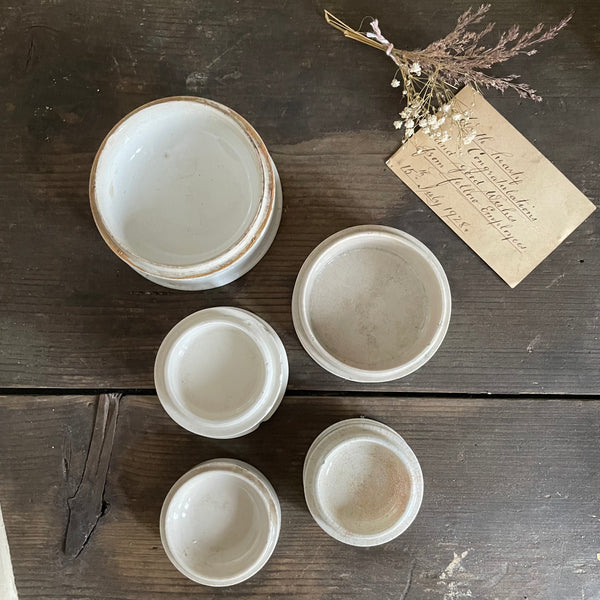 Five Antique Ceramic Chemist Pot Bases