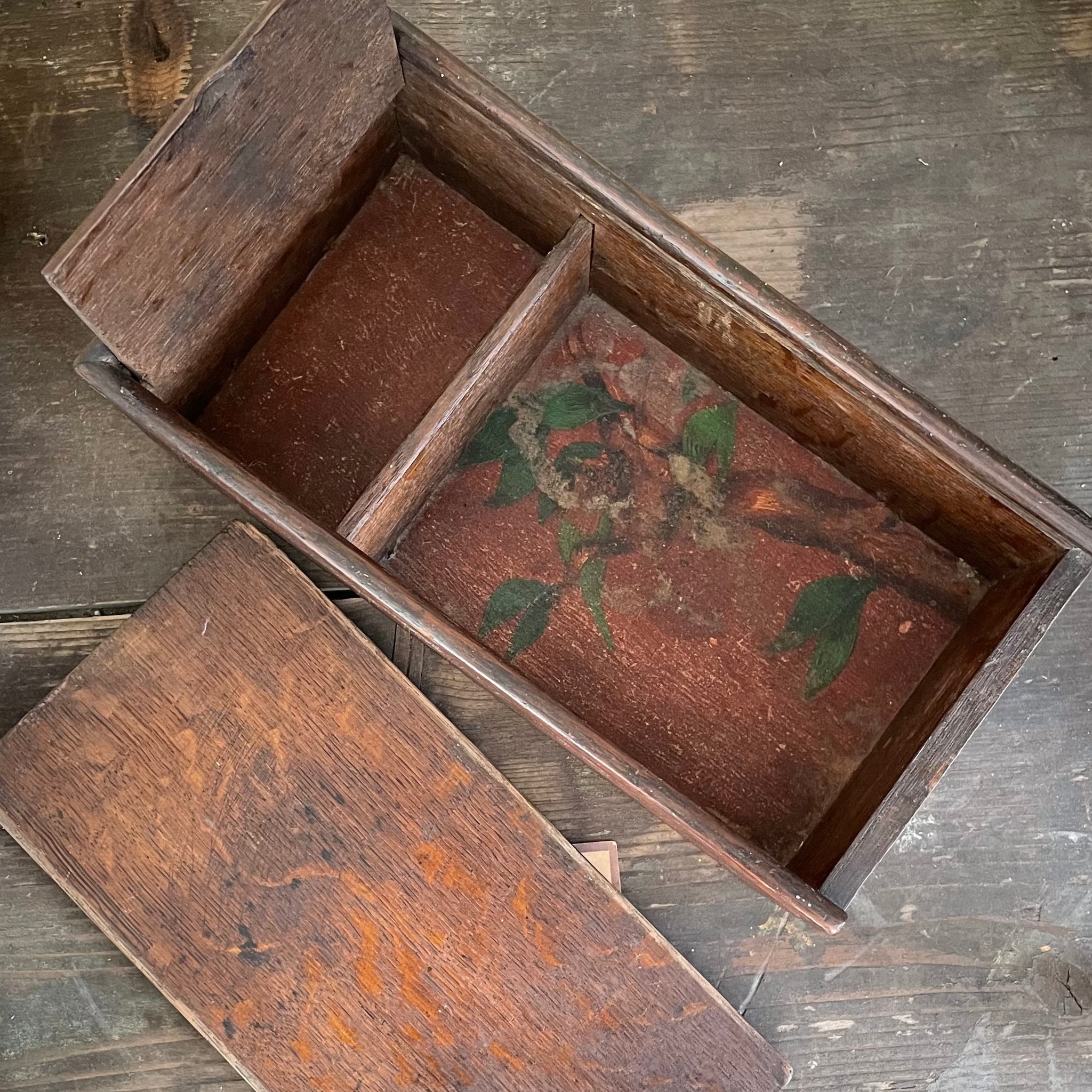 Antique Love Dovetail Slide Lid Box