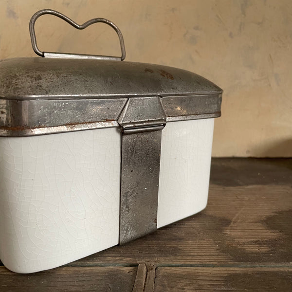Antique Square Ironstone Picnic Box