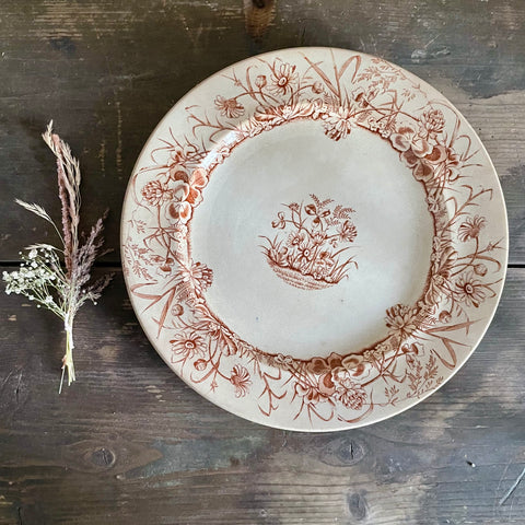 Vintage Floral Crazed Plate