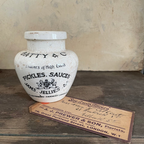 Antique Advertising Batty & Co Pot