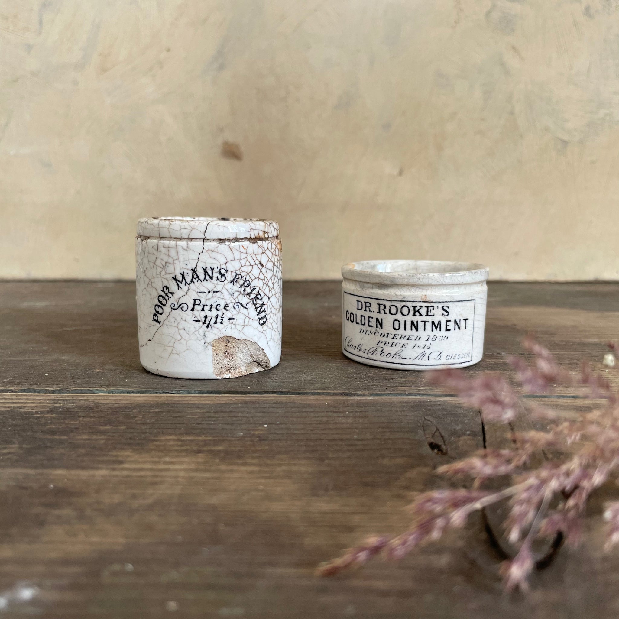 Antique Victorian Advertising Pots