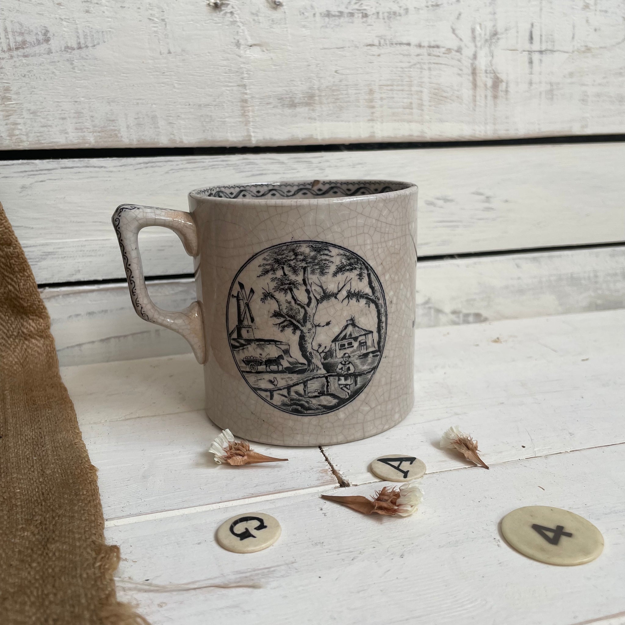 Antique Transfer Donkey Mug