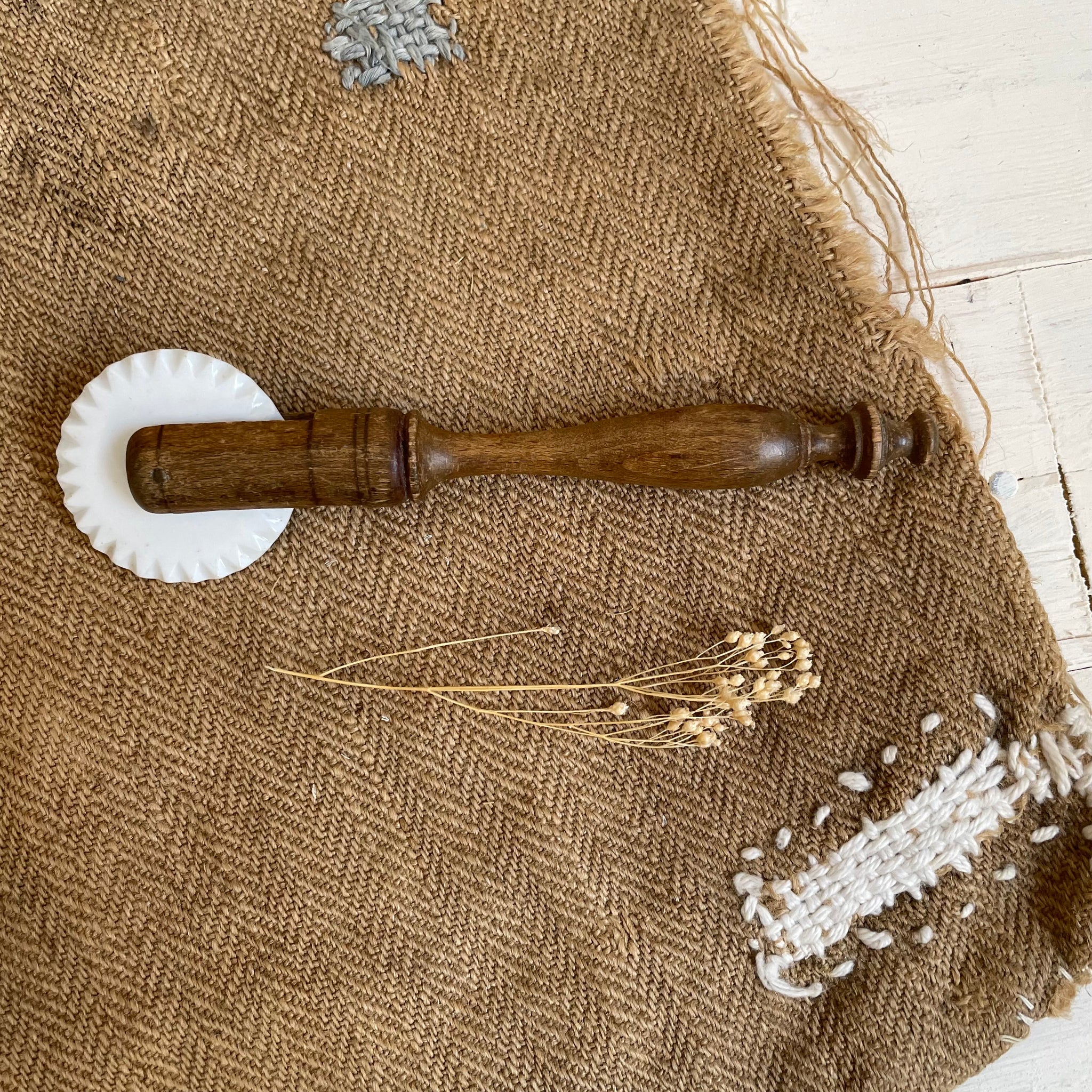 Antique Ceramic Wheel Pastry Cutter