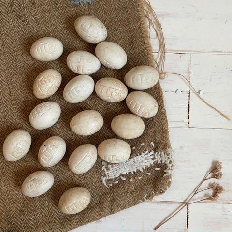 18 Antique Small Eltex Broody Ceramic Eggs