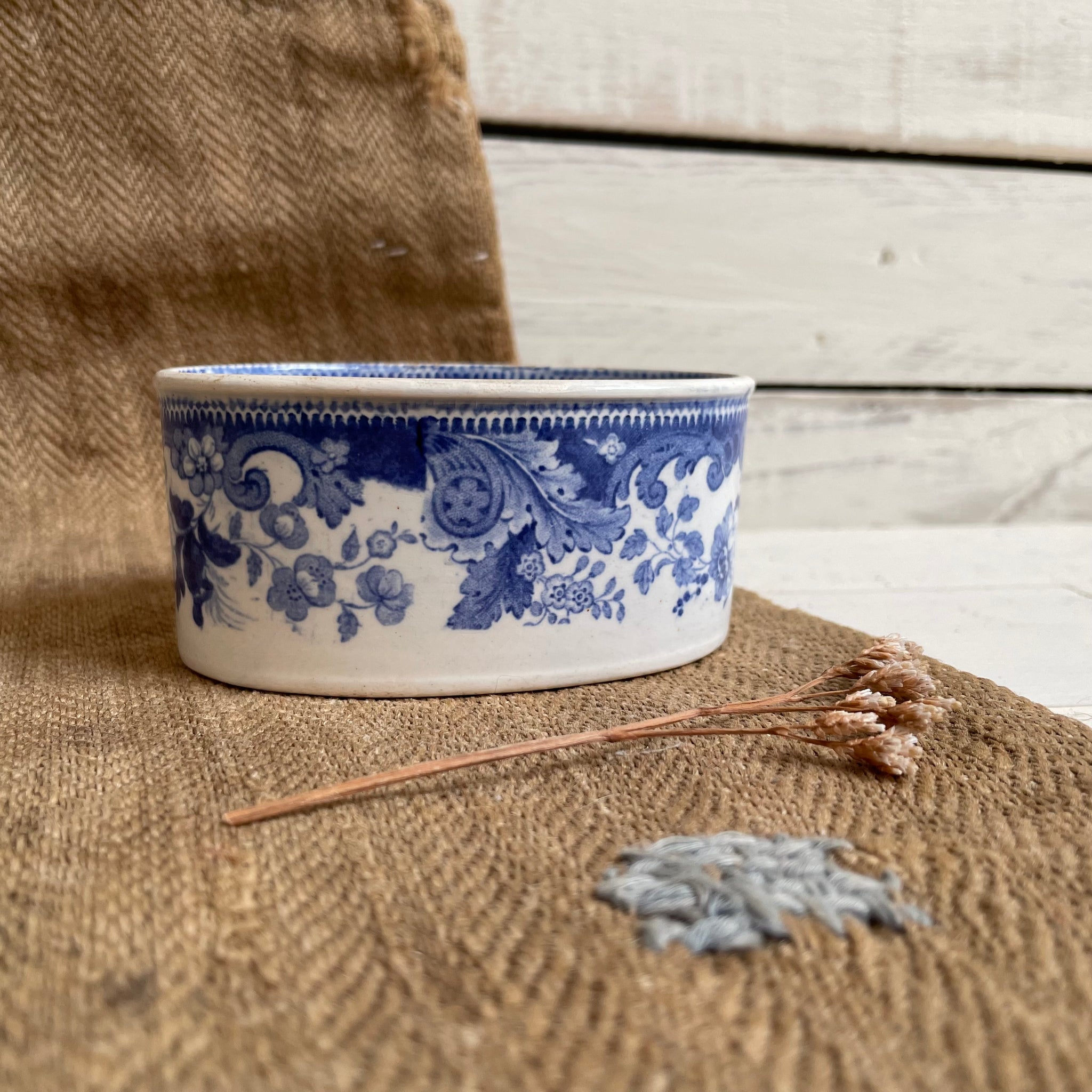 Antique Davenport Blue Dish