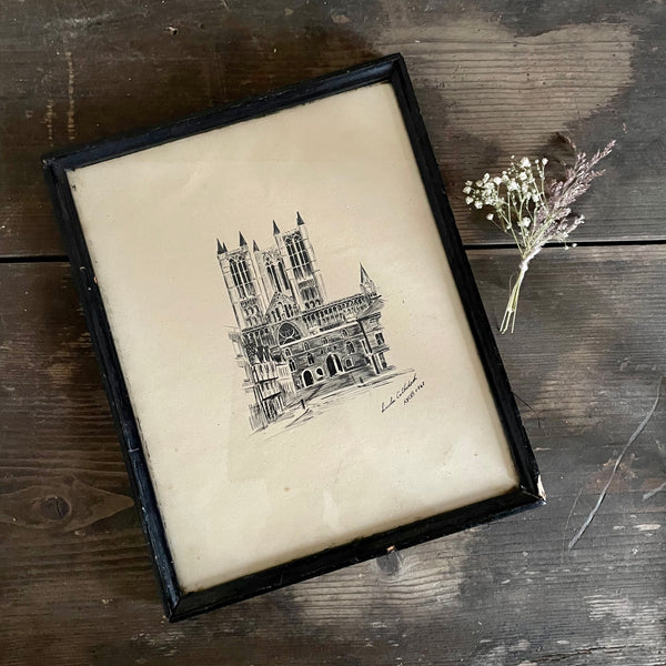 Two Vintage Framed Drawing