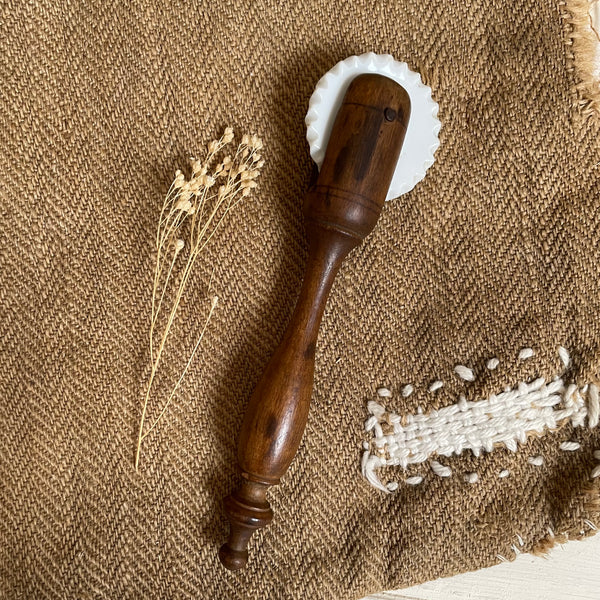Antique Ceramic Wheel Pastry Cutter