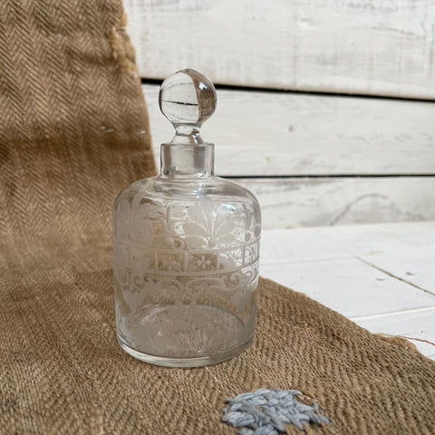 Antique Etched Perfume Bottle