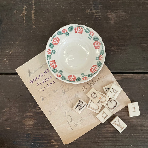Antique Spongeware Tinket Plate