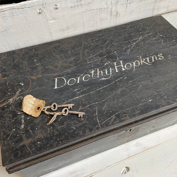 Antique Dorothy Hopkins Deed Box with Keys
