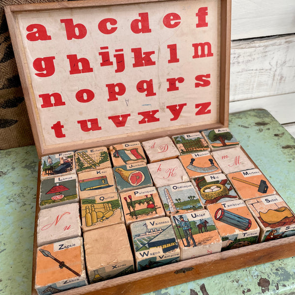 Vintage French Alphabet Blocks