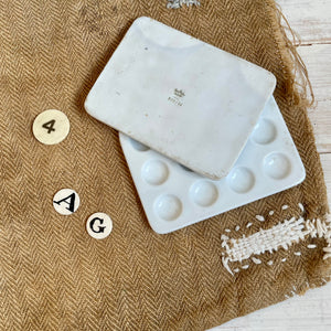 Two Antique Ceramic Painters Palette