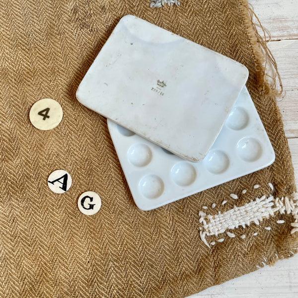 Two Antique Ceramic Painters Palette