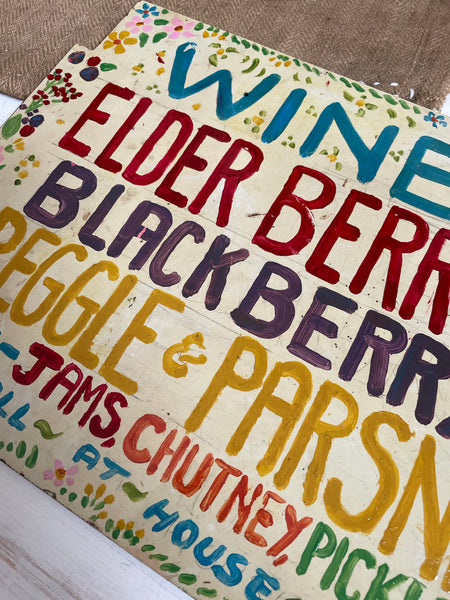 Vintage Wine & Chutney Sign