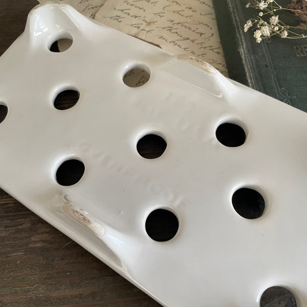 Antique American Ceramic Rectangular Strainer