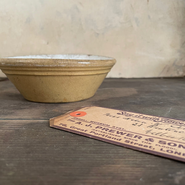 Antique Buttered Stained Crazed Dish