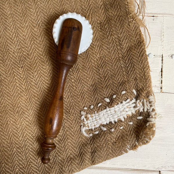 Antique Ceramic Wheel Pastry Cutter